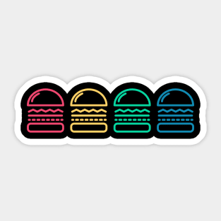 Colourful Burgers Sticker